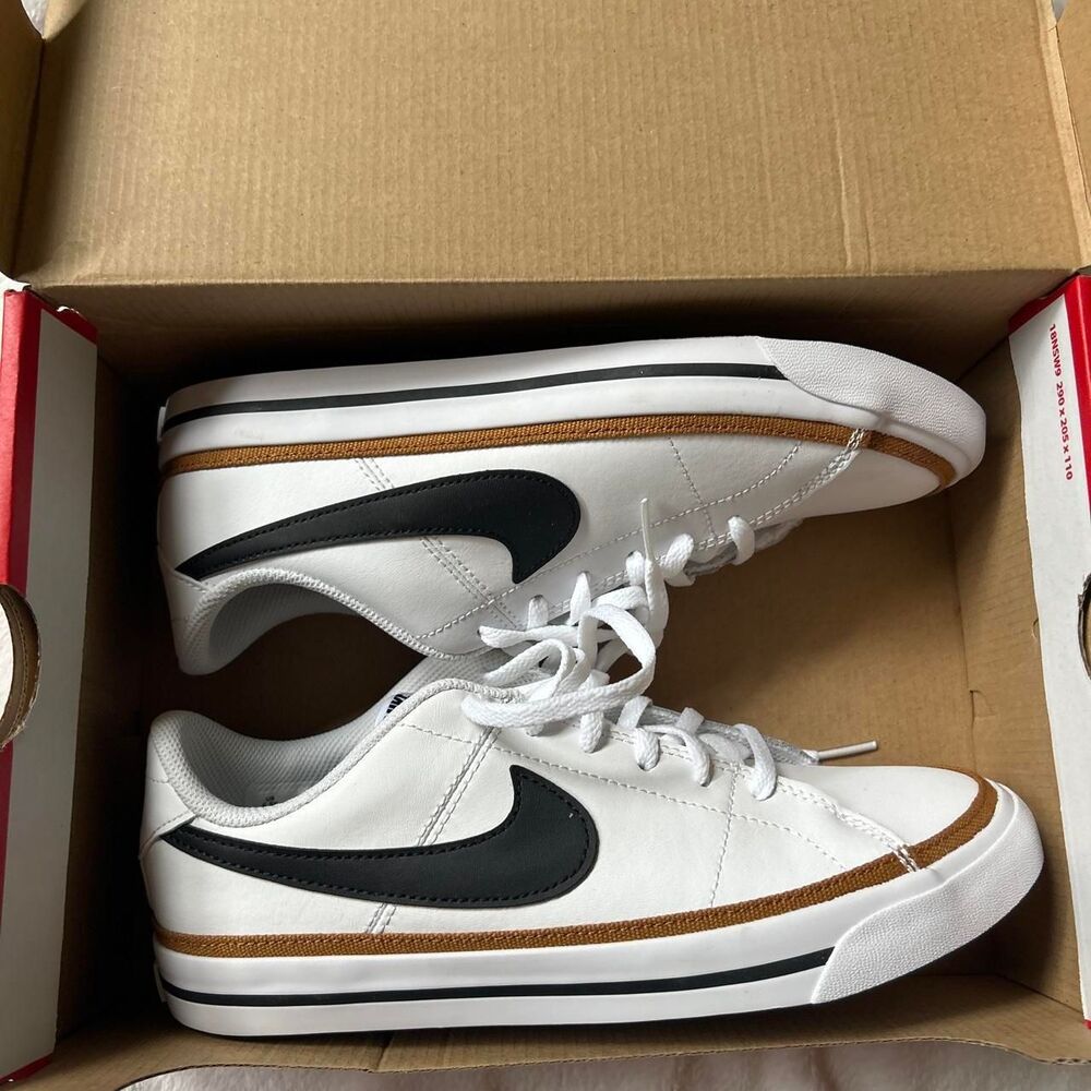 Nike Court Legacy White Black Desert Ochre Women’s 8 Brand New 6.5 youth